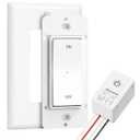 DEWENWILS Wireless Light Switch and Receiver Kit, 15A, No in-Wall Wiring Required,Remote Control Wall Switch Lighting Fixture for Ceiling Lights, Fans, Lamps,100 Ft RF Range, Programmable