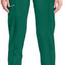 Cherokee Infinity Womens Scrub Jogger Pants, Mid Rise, Moisture Wicking, Wrinkle-Resistant, 360 Stretch, 5 Pockets - CK110A (X-Large, Hunter Green)