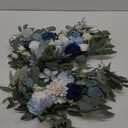 Artificial Dusty Blue Wedding Arch Flower Swags Set of 2 for Welcome Signs Floral and Wedding Reception Ceremony Decorations, White Flowers Decor