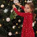 XunYee 4 Pieces Christmas Mistletoe Ornaments Artificial Mistletoe Branches Decor Decorative Mistletoe Decoration Hanging Red and White Berry Picks for Home Christmas Handmade Party Decorations