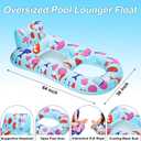 PuppyuWill 2 Pack Pool Floats Adult, Inflatable Pool Lounger Float Heavy Duty with Cup Holder, Backrest & Footrest Pool Lounge Float Extra Large Pool Rafts for Adults Beach Lake Party