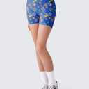 2 x Girls 4'' High Waisted Biker Shorts, Stretchy Athletic Running Workout Shorts for Teen Kids (Medium, Jungle Party)