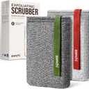 ZOMCHI Body Scrubber, 2 Pack Exfoliating Sponge for Shower and Bath, Large Exfoliator Tool to Remove Dead Skin, Body Sponge for Women & Men (2-Pack, Gray)