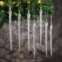 18 Pcs 9inch Icicle Ornaments Large Christmas Plastic Hanging Decoration Clear Christmas Tree Icicles Set