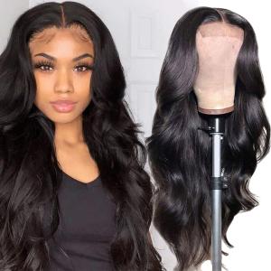 Lace Front Wigs Human Hair Pre Plucked Body Wave Wigs Lace Frontal Wigs Human Hair for Women Daily Use Natural Black 26inch