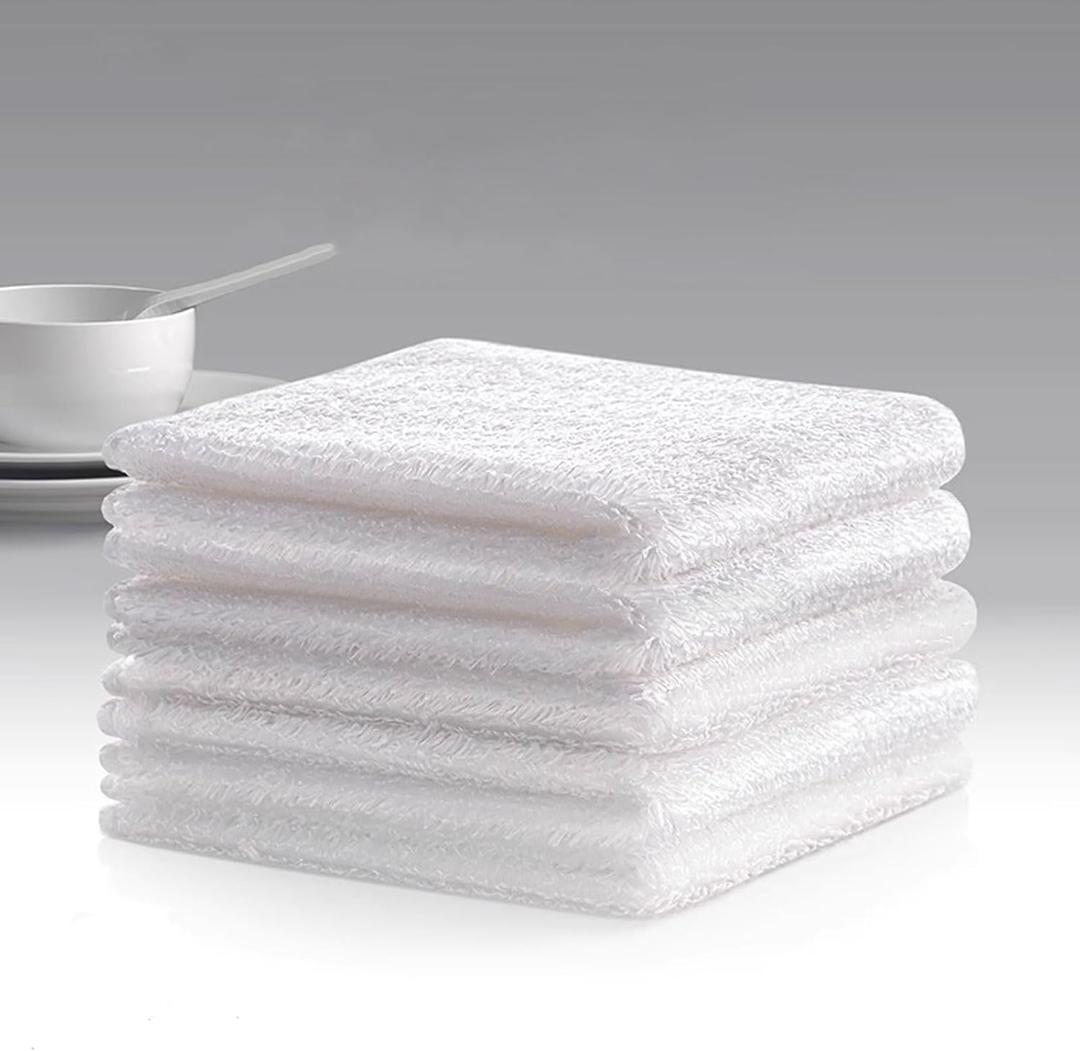 Bamboo Fiber Dish Cloths for Kitchen, Reusable Dish Towels,Double Layered, Super Absorbent, for Cleaning, Washing, and Drying Multipurpose Cleaning Rags for Home Pack of 10