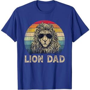 Vintage Lion Dad Lion Lovers Daddy Father's Day T-Shirt XL Royal Blue