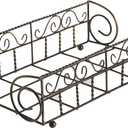 Boston International Garden Gate Design Guest Towel Napkin Holder Caddy, Antique Brass
