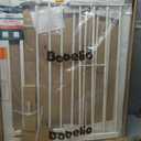 Babelio Metal Baby Gate, 29-43" Auto Close Easy Install Pet Gate PressGuard P7, Extra Wide Walk Thru Child Safety Gate, 30" Tall Pressure Mounted Dog Gate for Doorways & Stairs, White
