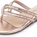 DREAM PAIRS Women's Fashion Rhinestones Design Slides Sandals Dress Daily Flat Sandals for Summer US:10
