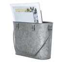 MyGift Rustic Wall Mounted Galvanized Metal Bathroom Magazine Rack, Farmhouse Bucket Style Tin Hanging Storage Bin - Handcrafted In India