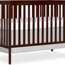Dream On Me Synergy 5-in-1 Convertible Full-Size Baby Crib with Toddler, Day & Full Bed Conversion (Buy Rails Separately), Espresso, GreenGuard Gold & JPMA, 4 Mattress Heights, Sustainable Pinewood