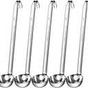 Cunhill 5 Pcs Soup Ladles Stainless Steel Serving Ladles with Long Handle for Serving, Cooking, Stirring, Portioning Kitchen Restaurant Accessories(4 oz)