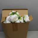 Zeyune 50pcs Artificial Peonies, 4inch White Silk Peony Flowers Heads for Decoration, Wedding, Party, Home Office