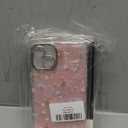 Cute Tulip Flowers Bow Shell Pattern for iPhone 14 Plus Case, [3 in 1] with Screen Protector & Camera Lens Protector, Clear Soft Shockproof Slim Fit Floral Phone Cover for Women (Pink)