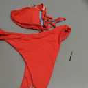 Aqua Eve Women Two Piece Bikini High Cut Swimsuit Triangle Bathing Suit Cheeky Bikini Set (Red, M)