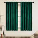 SNITIE Emerald Green 63in Long Velvet Curtains with Back Tab and Rod Pocket Soft Privacy Light Filtering Velvet Drapes for Bedroom and Living Room, Set of 2 Panels, 52 x 63Inch Long