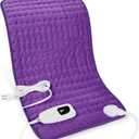 Deepsoon Heating Pad, Electric Heating Pads for Back, Neck, Abdomen, Moist Heating Pad for Shoulder, Knee, Arms, Legs, Dry/Moist Heat & Auto Shut Off, Christmas Gifts for Men and Women, Dark Purple,24x12 Inch