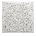 White Mandala Wood Carving Panel, Wall Art Hanging Teak Wood Wall Art Decor Asian Art Thai Wood Lotus wooden Carve Home Decor, 3 Pcs