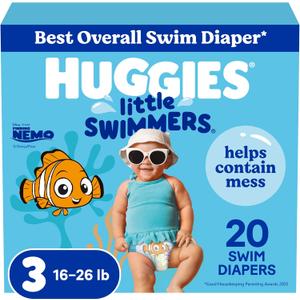 Huggies Little Swimmers Disposable Swim Diapers, Size 3 (16-26 lbs), 20 Ct