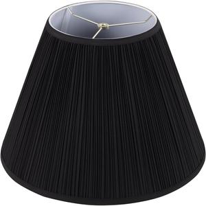 Aspen Creative 33144 Mushroom Pleated Shape Spider Construction Lamp Shade in Black, 9" Top x 18" Bottom x 13" Slant Height