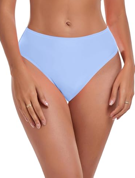 RELLECIGA Women's High Cut Bikini Bottom (Medium, Black)