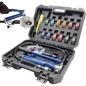 YOOZENA Hydraulic Hose Crimper, Lightweight A/C Hose Crimper Kit, 15MM Stroke Auto Accessory for Auto Car Hose Crimping Tool