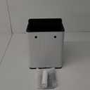 Mbillion Kitchen Compost Bin Hanging Trash Can with Lid 2.1 Gallon Stainless Steel Garbage Can for Kitchen Cabinet Door Mounted Trash Can Under Sink Door RV Bathroom,White