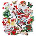WEUOPG 16pcs Christmas Iron on Patches, Embroidered Sew Applique Repair Patch for T-Shirts Hats Backpacks Clothing, Sew On/Iron On Patch Applique for Christmas Decoration DIY Accessories