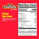 La Costea Refried Black Beans - Ready-to-Eat Canned Refried Beans for Mexican Food, Mexican Rice, Nacho Bean Dip, Bean Burrito, Burger, Carne Asada, Fajita & Taco Seasoning - 20.5oz, 6 Pack Cans (EXP 03/20/26)