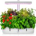 SereneLife Smart Indoor Garden - Hydroponic Herb Garden with 4000K Grow Lights Panel, Control Panel Settings, Water Stick, No Soil, Mess-Free, Height Adjustable, Grows Up to 6 Plants (White)