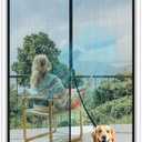 MAGZO Magnetic Screen Door, Fits Door Size 48 x 80 Inches, Actual Screen Size 50 x 81 Inches Reinforced Fiberglass Mesh Curtain for Front and Entry Entrance Mesh with Full Frame Hook & Loop, Gray