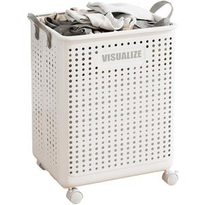 X-Large Foldable Laundry Hamper with Wheels and Handle, Collapsible Rolling Laundry Basket, Versatile Portable Storage Basket for Laundry/Bathroom