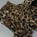 Bloggerlove House Dresses for Women Zip Up Robes Soft Cotton Nightgown Half Sleeve House Coat Long Night Gowns Sleepwear (X-Large, Brown Leopard-long)