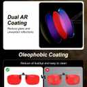 Goiteia Red Clip on Blue Light Blocking Glasses for Sleep-Block Blue & Green Light, Improve Sleep, Relieve Eye Strain and Headaches, Red Light Glasses for Screen Use