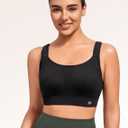 Yvette Nursing Sports Bras for Breastfeeding Supportive Wireless Padded Maternity Bralette for Pregnancy (Black)