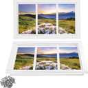 Shed Window 2 Pack Transom Window Fixed Design,Flush Mount Household Windows with Tempered Glass and Srews for Shed,Chicken Coop,Barns,Playhouse and Garage White 10X18Inch