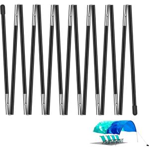 Replacement Pole Compatible with Shibumi Beach Shade, Fiberglass Tent Pole Accessory, Black Pre-Assembled, Lightweight and Durable Support Rod, Compatible with Shibumi Beach Canopy Sun Shade, 236.22"