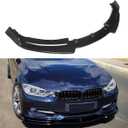 2012-2015 Compatible with BMW 3 Series F30 Sedan Base Bumper, Front Lip Splitter, 3-Piece Design, Carbon Fiber Pattern ABS WheelX