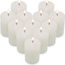 2"x3" White Pillar Candles, Hand-Poured Candles Set of 12, Emergency Candles, Dripless Pillar Candles for Weddings, Parties, Halloween, Church, Home Decor