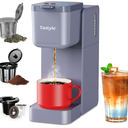 Tastyle Single Serve Coffee Maker for K Cup, Ground and Tea, Hot and Iced Coffee Machines with Bold Setting, 6 to 16 Oz Brew Sizes, Compact for Small Spaces, Gray (2.0 Version)