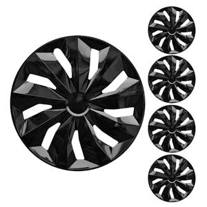 YOLOCKEY 15" Black Wheel Rim Cover Hubcaps Replacement R15 Hub Caps Snap On Universal Wheel Rim Cover ABS Exterior Accessories for Car Trunk SUV, Set of 4
