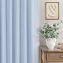 Baby Blue Curtains for Bedroom 45 Inch Length 2 Panel Linen Blackout Short Curtains for Nursery Boy Girls Bathroom Kitchen Light Bluey Unisex Black Out Drapes for Living Room Heat Cold Light Blocking