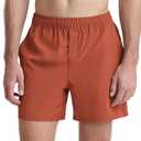 ODODOS Men's Athletic Shorts with Pockets 5" Quick Dry Lightweight Workout Gym Running Shorts, Rust, X-Large