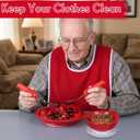 6 Pcs Adaptive Utensil with Bib Bowl Plate Set Weight Cutlery Gift for Elderly Disabled Hand Arthritis Parkinson(Red)