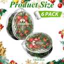 YAYODS 6 Pack Wreath Storage Container 30 Inch Wreath Storage Bag Heavy Duty Christmas Wreath Boxes with Clear Window for Xmas Holiday Seasonal Wreath Garland (White)