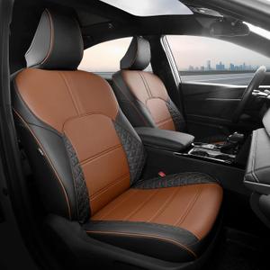 FREESOO Custom Leather Seat Covers for Toyota Camry LE/SE Hybrid 2025-2026 | full coverage, waterproof, easy-to-clean, airbag compatible, breathable, soft padding, easy-to-install, fade resistant
