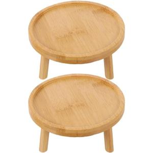 balacoo Solid Wood Plant Stand 5.11 Inch Small Indoor Flower Pot Holder Plant Shelf Rack for Living Room Balcony Desk with Natural Wood Finish