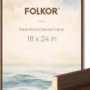1.25" Deep Solid Wood Floater Frame for 18x24 Canvas Painting,Walnut