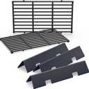 7635 Flavorizer Bars & 7637 Grill Grates for Weber GS4 Spirit II 200 Series, Replacement Parts for Weber Spirit & Spirit II E-210 E-220 S-210 with Front Controls, 15.3" Flavorizer Bars & 17.5" Grates